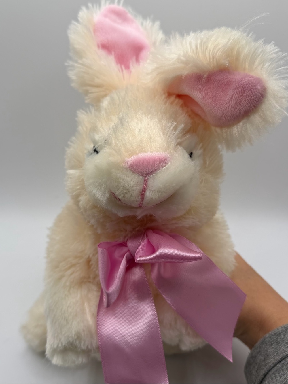 Walgreens Plush Bunny Rabbit 11” Cream Pink Bow Easter Stuffed Animal Soft